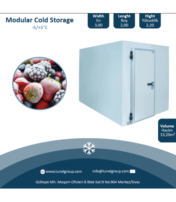 Modüler Donuk Hava Deposu - Modüler Donuk Oda (-18/-22°C)13,20m³