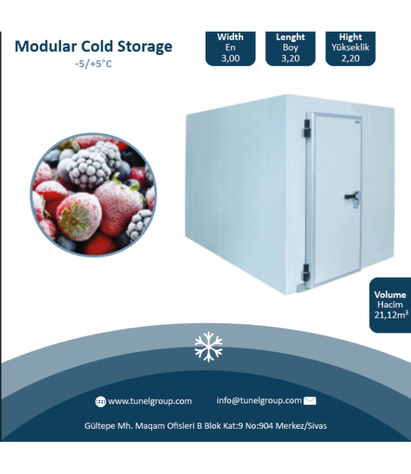 Modüler Donuk Hava Deposu - Modular ColdRoom (-5 / +5°C) 21,12m³